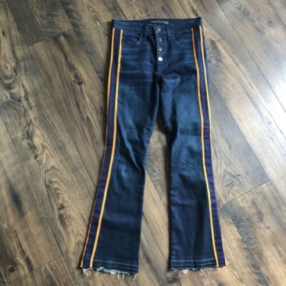 Veronica Beard Denim Bootcut Jeans Size 28 Gold Ribbon Cropped Straight Leg - Picture 2 of 7